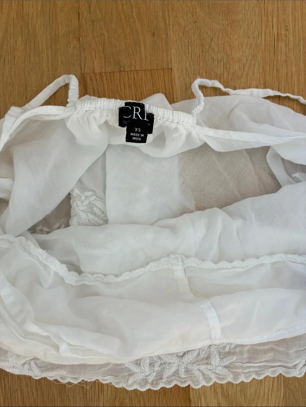 J. Crew White Embroidered -Trim Cotton Camisole